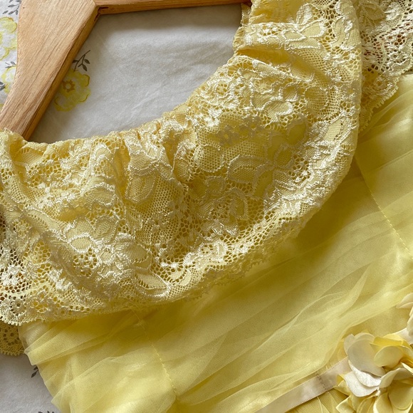 Fresh Yellow Belle Dress with Lace detailing- Girls - 4–5years - Used - Picture 5 of 13